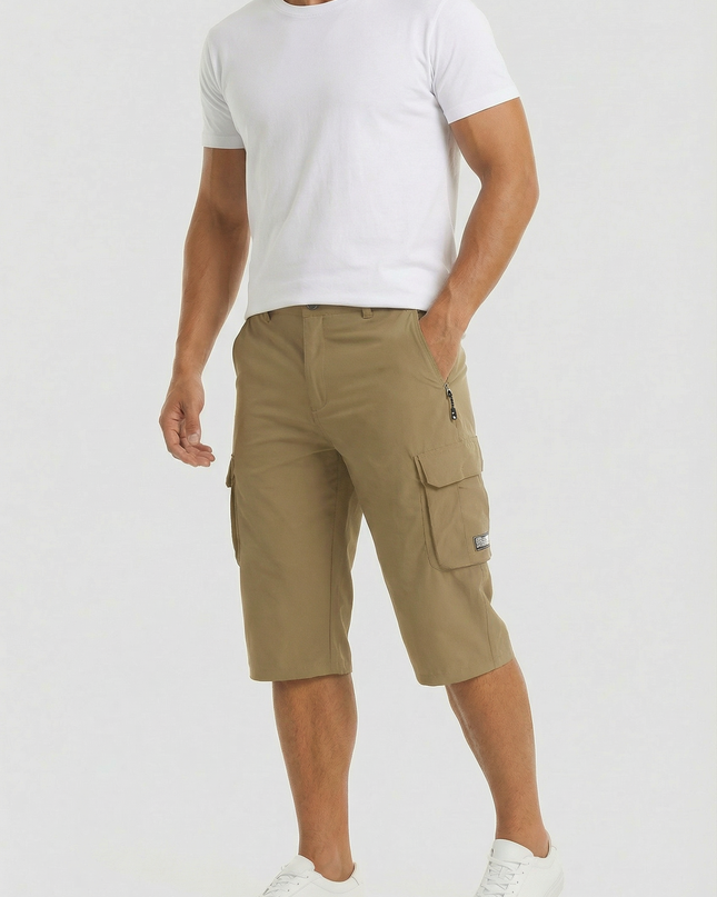 Men's Cargo Shorts Stretch Fabric Relaxed Fit Multiple Pockets Lightweight