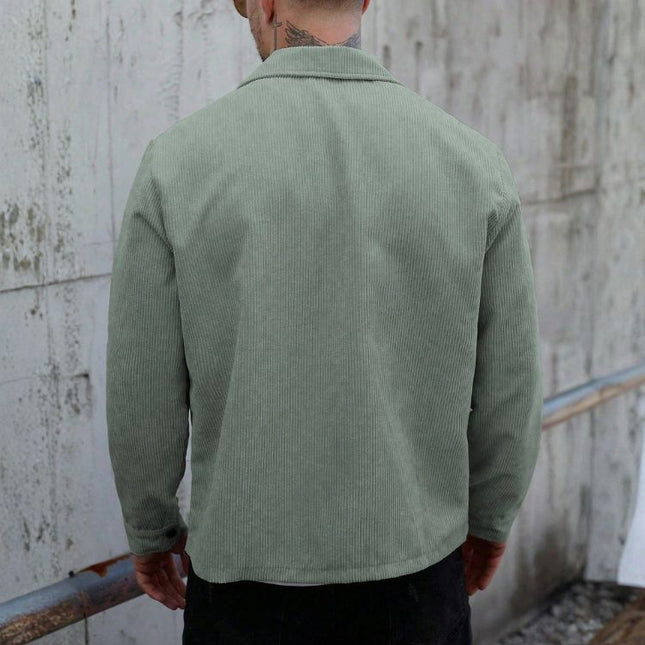 Men’s Long Sleeve Corduroy Jacket with Chest Pocket