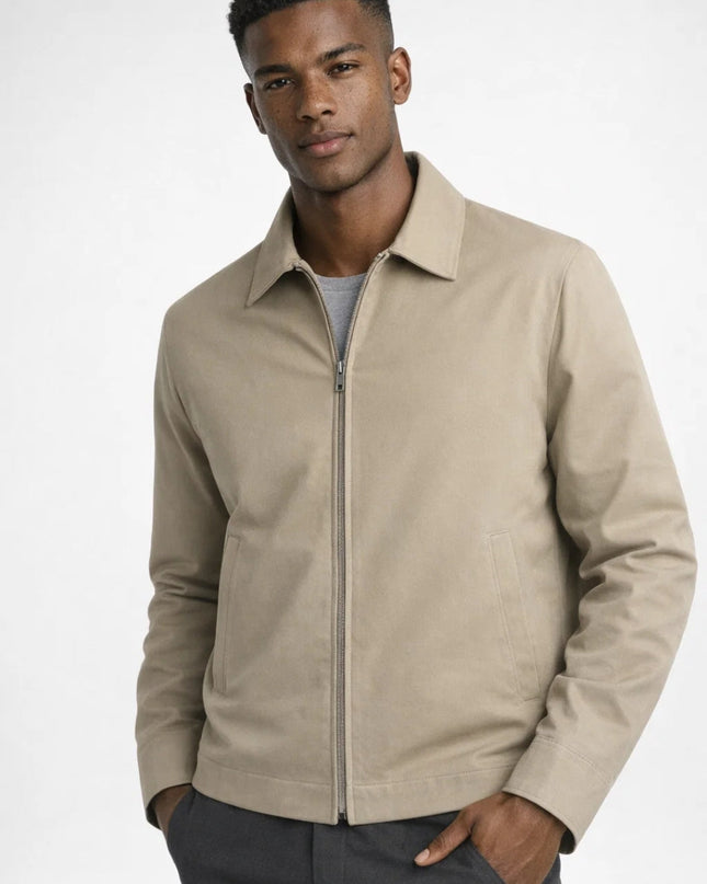 Men's Harrington Jacket – Classic Zip Front Smart Casual Layer