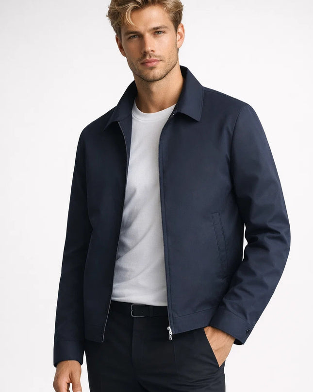 Men's Harrington Jacket – Classic Zip Front Smart Casual Layer