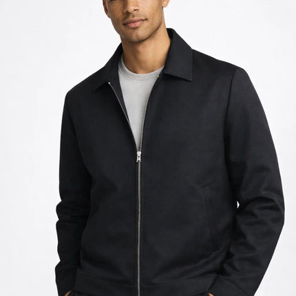Men's Harrington Jacket – Classic Zip Front Smart Casual Layer