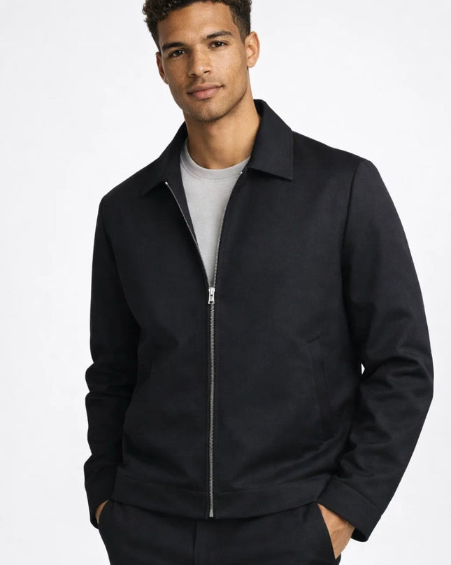 Men's Harrington Jacket – Classic Zip Front Smart Casual Layer