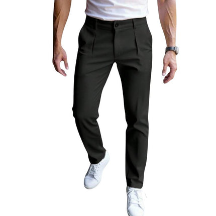 Men’s Pleated Pants in Solid Color