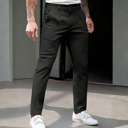 Men’s Pleated Pants in Solid Color
