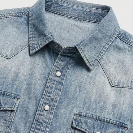 Men's Shirt Slim Fit Cotton Blend Denim