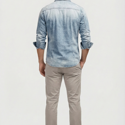 Men's Shirt Slim Fit Cotton Blend Denim