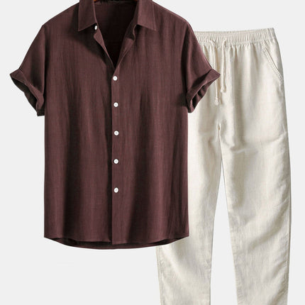 Men's Short Sleeve Casual Shirt Set