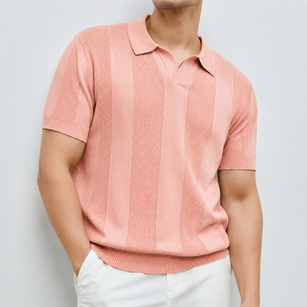 Men’s Short Sleeve Knitted Polo Shirt Solid Color