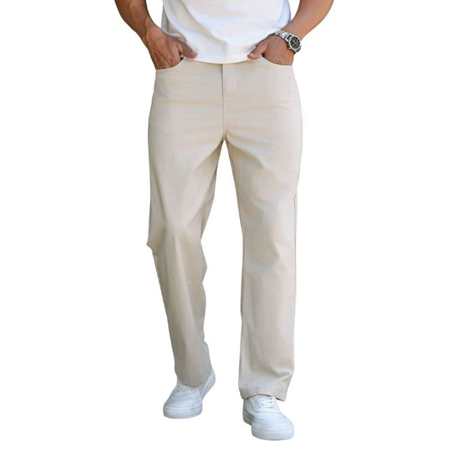 Men’s Straight Leg Pants in Solid Color