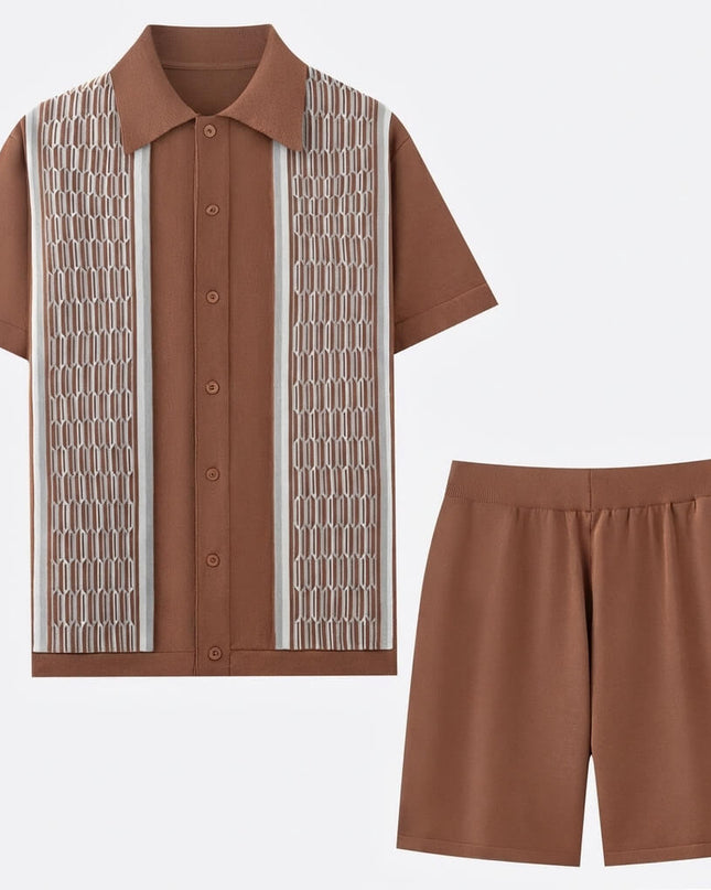 Men’s Summer 2-Piece Set Shirt and Shorts