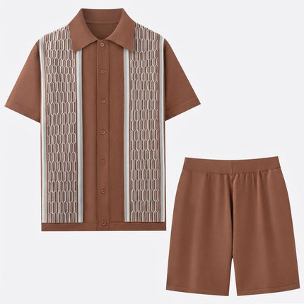 Men’s Summer 2-Piece Set Shirt and Shorts