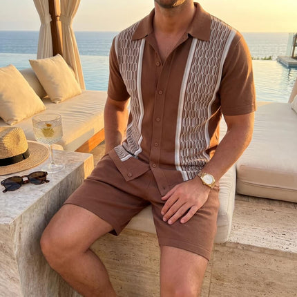 Men’s Summer 2-Piece Set Shirt and Shorts