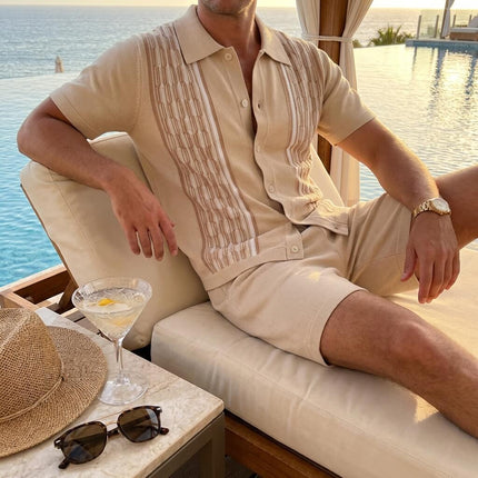 Men’s Summer 2-Piece Set Shirt and Shorts
