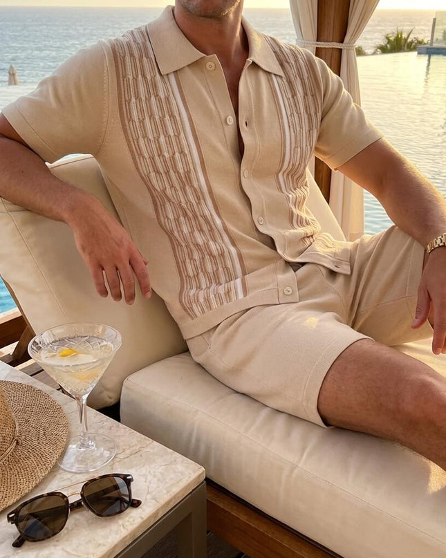 Men’s Summer 2-Piece Set Shirt and Shorts