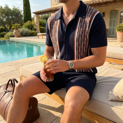 Men’s Summer 2-Piece Set Shirt and Shorts