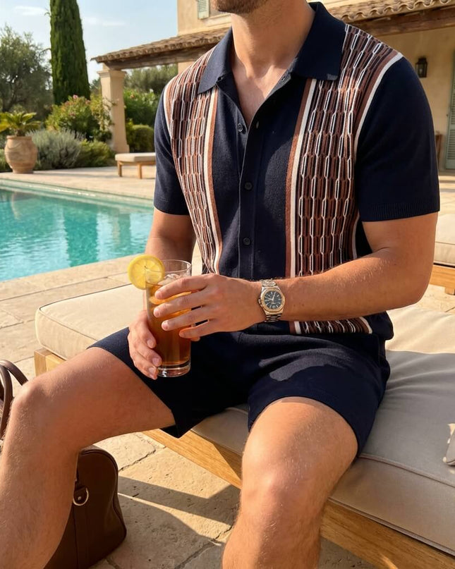 Men’s Summer 2-Piece Set Shirt and Shorts