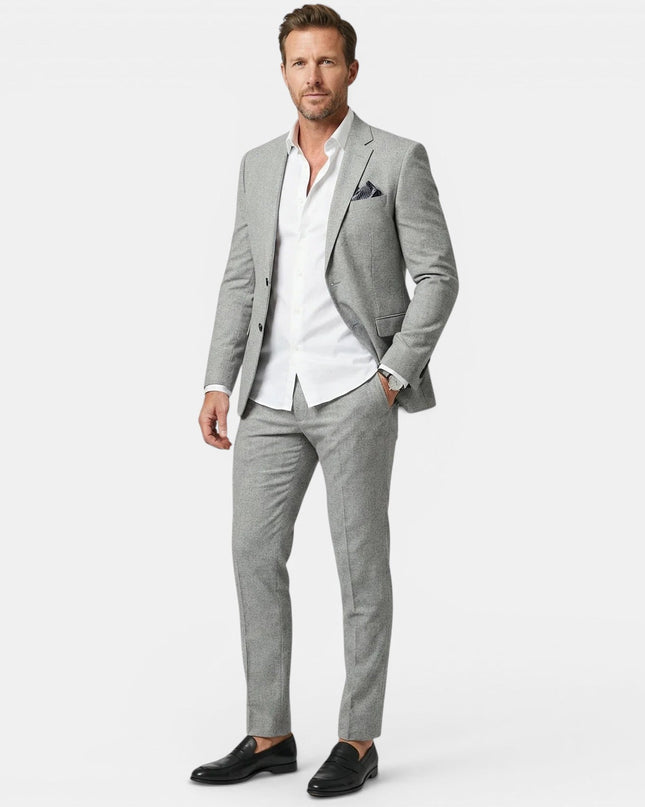 Men's Two-Piece Textured Weave Suit