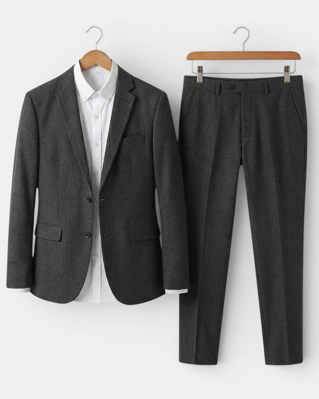Men's Two-Piece Textured Weave Suit