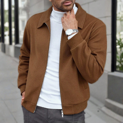 Men’s Long Sleeve Jacket with Zipper Closure