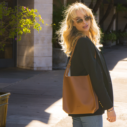 Noémie | Women's Woven Vegan Leather Tote Bag