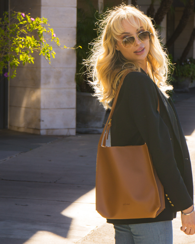 Noémie | Women's Woven Vegan Leather Tote Bag