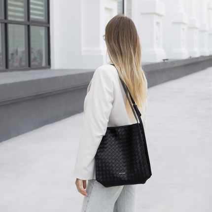 Noémie | Women's Woven Vegan Leather Tote Bag