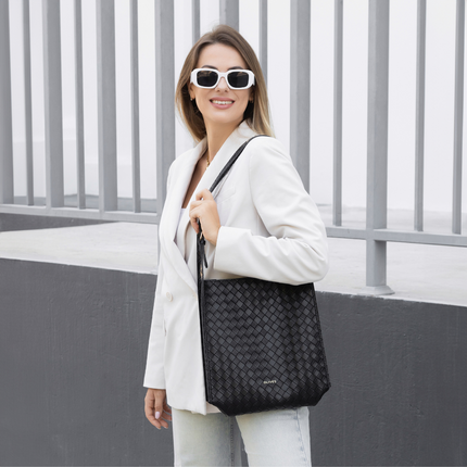 Noémie | Women's Woven Vegan Leather Tote Bag