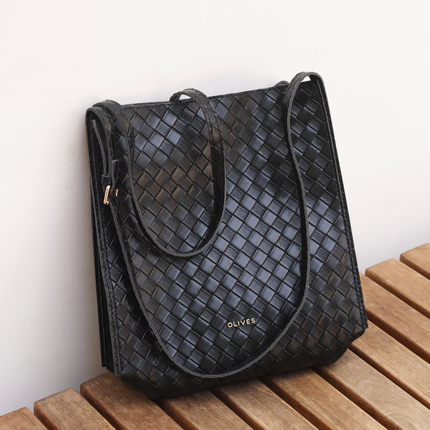 Noémie | Women's Woven Vegan Leather Tote Bag