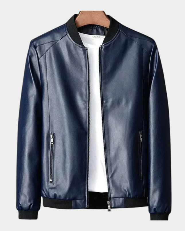 Nolan | Men's Bomber Jacket Stand Collar Zip Pockets