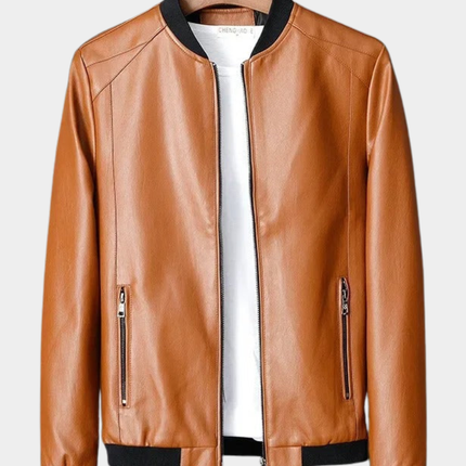 Nolan | Men's Bomber Jacket Stand Collar Zip Pockets
