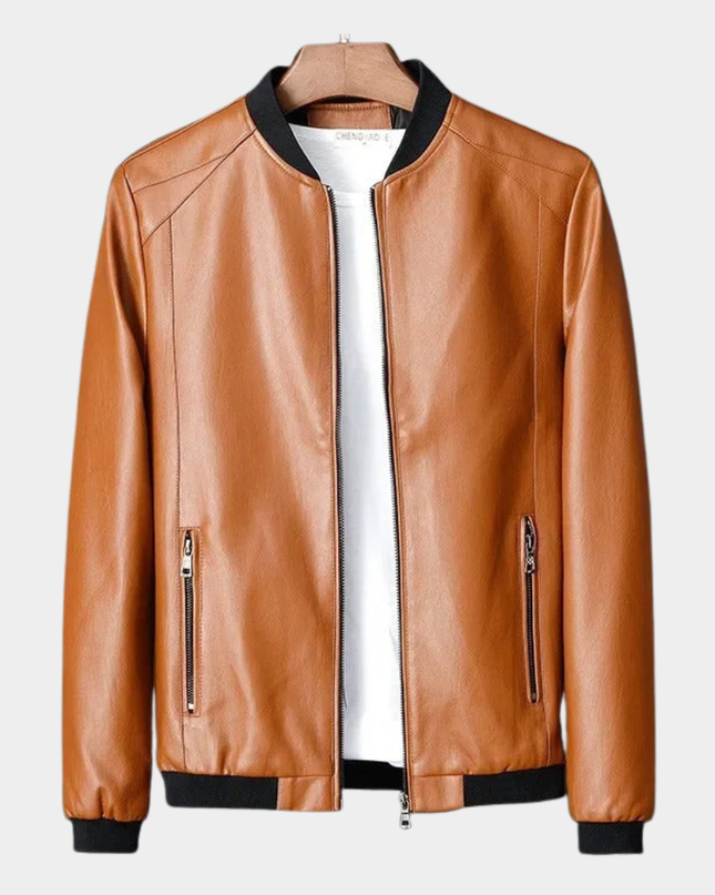 Nolan | Men's Bomber Jacket Stand Collar Zip Pockets