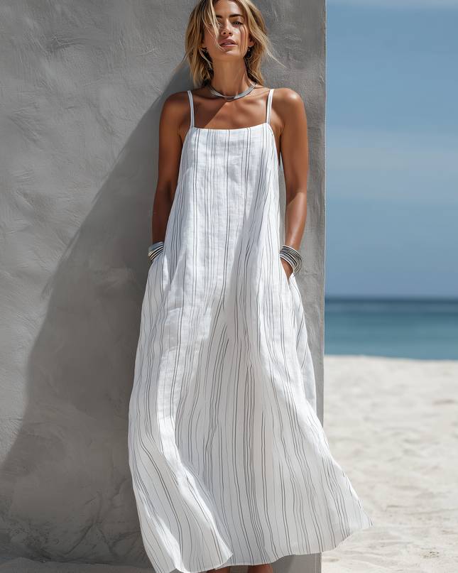 Nora | Striped Sleeveless Maxi Dress