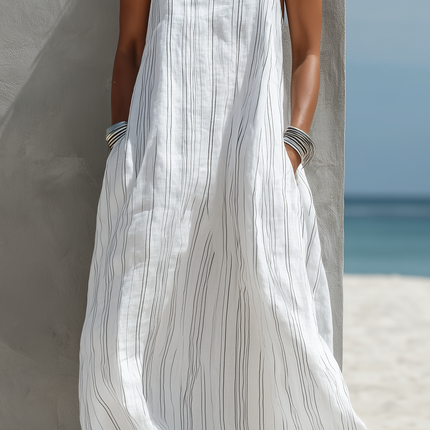 Nora | Striped Sleeveless Maxi Dress