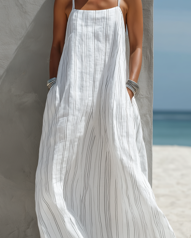 Nora | Striped Sleeveless Maxi Dress