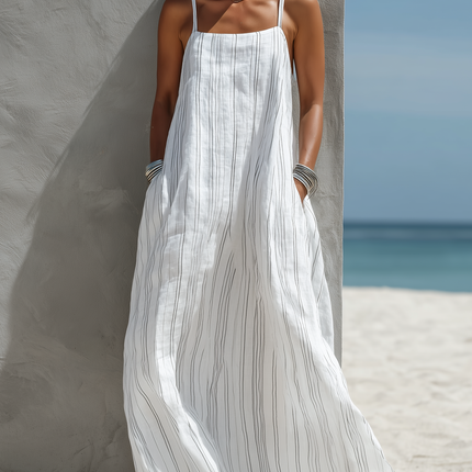 Nora | Striped Sleeveless Maxi Dress