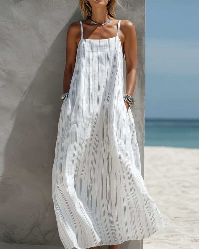 Nora | Striped Sleeveless Maxi Dress