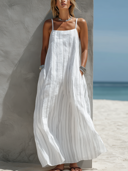 Nora | Striped Sleeveless Maxi Dress