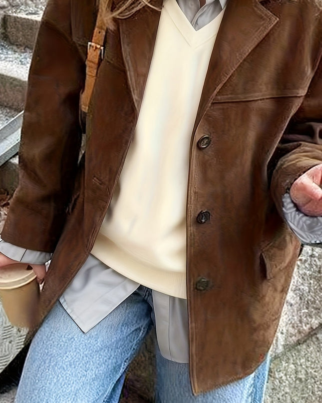 Novalisse | Women's Button-Up Jacket Lapel Collar Casual Fall