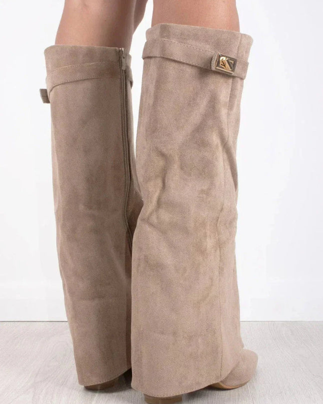 Olivia | Boots for Women – Knee-High Flap Detail Boots