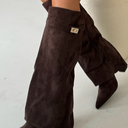 Olivia | Boots for Women – Knee-High Flap Detail Boots