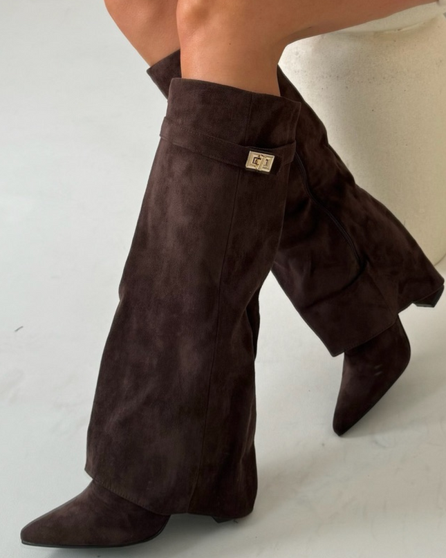 Olivia | Boots for Women – Knee-High Flap Detail Boots
