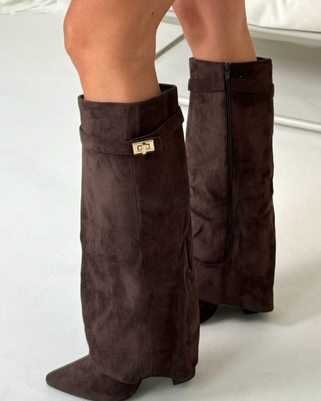 Olivia | Boots for Women – Knee-High Flap Detail Boots