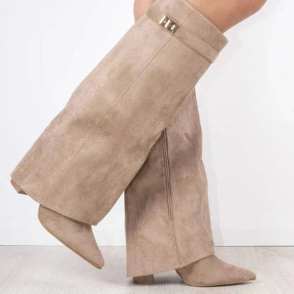 Olivia | Boots for Women – Knee-High Flap Detail Boots