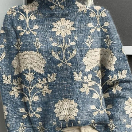 Ondine | Women's Sweater – Embroidered Turtleneck Knit