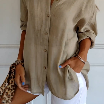 Ottilie | Oversized Button Front Collared Blouse