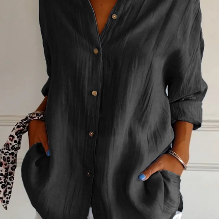 Ottilie | Oversized Button Front Collared Blouse