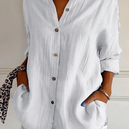 Ottilie | Oversized Button Front Collared Blouse