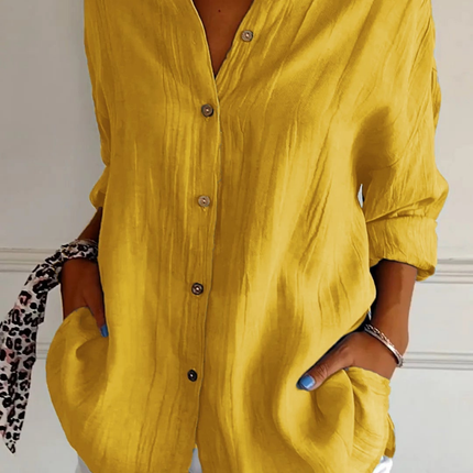 Ottilie | Oversized Button Front Collared Blouse