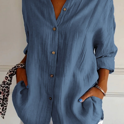 Ottilie | Oversized Button Front Collared Blouse