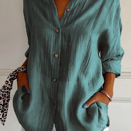 Ottilie | Oversized Button Front Collared Blouse